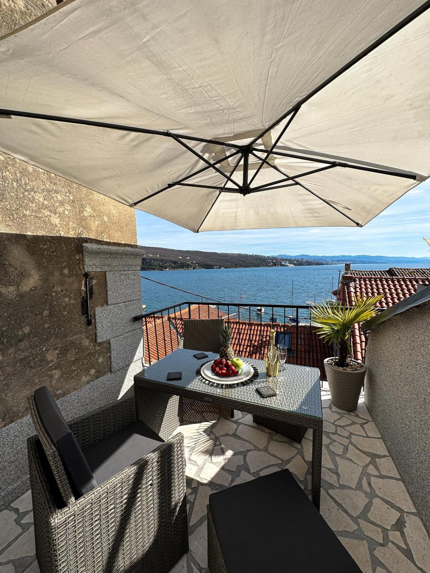 Villa Volos Apartment Karmen With Roof Terrace, Sea View, Free Private Parking オパティヤ エクステリア 写真
